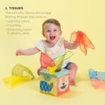 Taf Toys Magic Tissue Box Toy for Infant & Toddlers. Colour Matching & Sorting Toy. Includes 5 Tissues, 5 Balls & 5 Double-sided Playing Flash Cards. Suitable for Boys & Girls 18 months + - Image 3
