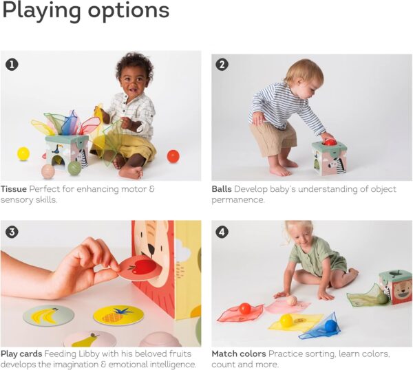 Taf Toys Magic Tissue Box Toy for Infant & Toddlers. Colour Matching & Sorting Toy. Includes 5 Tissues, 5 Balls & 5 Double-sided Playing Flash Cards. Suitable for Boys & Girls 18 months + - Image 9