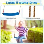 COSTWAY Swing Set, Heavy Duty Extra Large Metal Swing Frame with Platform Swing, Belt Swing, Baby Swing, Indoor Outdoor Playground Playset for Kids Toddlers - Image 4