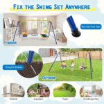 COSTWAY Swing Set, Heavy Duty Extra Large Metal Swing Frame with Platform Swing, Belt Swing, Baby Swing, Indoor Outdoor Playground Playset for Kids Toddlers - Image 7