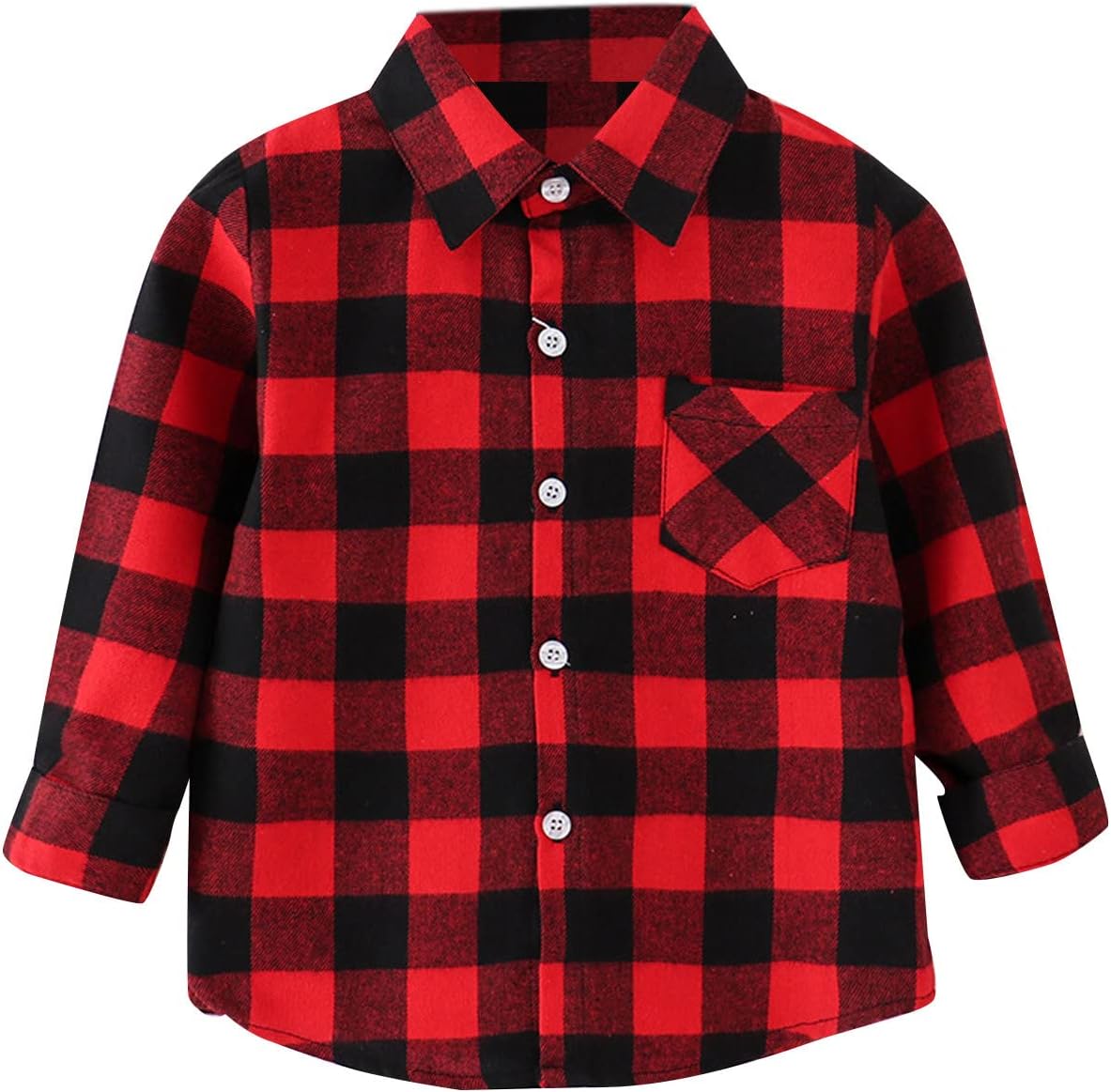 1740764280_71e-Jn1mzPL._AC_SL1500_.jpg Kids Toddler Flannel Jacket Plaid Long Sleeve Lapel Button Down Shacket Baby Boys Girls Shirt Tops Coat Outwear Toddler Girl Plaid Fleece Coat - Image 1