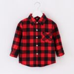 Kids Toddler Flannel Jacket Plaid Long Sleeve Lapel Button Down Shacket Baby Boys Girls Shirt Tops Coat Outwear Toddler Girl Plaid Fleece Coat - Image 2