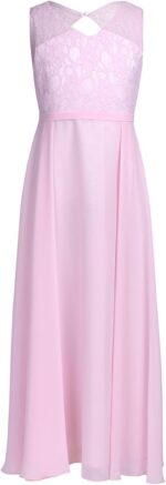 CHICTRY Big Girls' Lace Chiffon Cutout Back Flower Girl Dress Wedding Formal Party Graduation Gowns