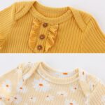 MAMIMAKA Newborn Baby Short Sleeve Bodysuit Baby Grow Cotton Vest 5-pack, 0-12 Months - Image 4