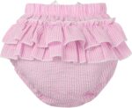 Loodgao Toddler Baby Girls Striped Bloomers High Waist Ruffle Bow Tie Diaper Cover Loose Harem Shorts