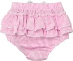 Loodgao Toddler Baby Girls Striped Bloomers High Waist Ruffle Bow Tie Diaper Cover Loose Harem Shorts - Image 4