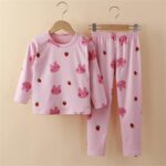 𝐛amboo Pajamas Baby Toddler Kids Infant Baby Boys Girls Long Sleeve Cartoon Tops Pj’s Pants Trousers Sleepwear Pajamas Outfits Set 2PCS Newborn Baby Girl Clothes (D, 6-12 Months) - Image 2