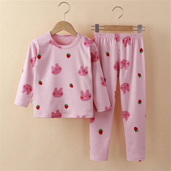 𝐛amboo Pajamas Baby Toddler Kids Infant Baby Boys Girls Long Sleeve Cartoon Tops Pj’s Pants Trousers Sleepwear Pajamas Outfits Set 2PCS Newborn Baby Girl Clothes (D, 6-12 Months) - Image 2