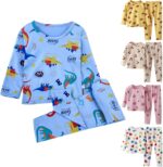 𝐛amboo Pajamas Baby Toddler Kids Infant Baby Boys Girls Long Sleeve Cartoon Tops Pj’s Pants Trousers Sleepwear Pajamas Outfits Set 2PCS Newborn Baby Girl Clothes (D, 6-12 Months) - Image 4