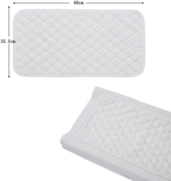 Bamboo Fiber Waterproof Changing Pad Portable Mat, Crib Mattress Protector, Washable Reusable Changing Table Cover Liners for Baby Changing Diaper, 68cm x 35.5cm - Image 3