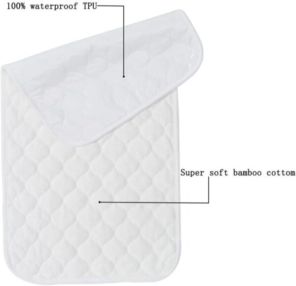 Bamboo Fiber Waterproof Changing Pad Portable Mat, Crib Mattress Protector, Washable Reusable Changing Table Cover Liners for Baby Changing Diaper, 68cm x 35.5cm - Image 4