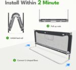 FAMILL Toddler Bed Rail with 2 Minutes Assembly, Foldable Bed Guard Rail for Toddlers, Bed Rail for Toddlers with Large U-Shape Base, Bed Rails for Queen Bed (Star, 60", 1 Side) - Image 2