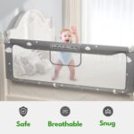 FAMILL Toddler Bed Rail with 2 Minutes Assembly, Foldable Bed Guard Rail for Toddlers, Bed Rail for Toddlers with Large U-Shape Base, Bed Rails for Queen Bed (Star, 60", 1 Side) - Image 7