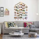 MOVEONSTEP Hanging Photo Display, Picture Photo Frame Wood Wall Photo Display Board with Rope and 30 Small Memo Clips Collage for Home Decoration 63x90cm (2 Sheets Alphabet & Number Stickers) - Image 5