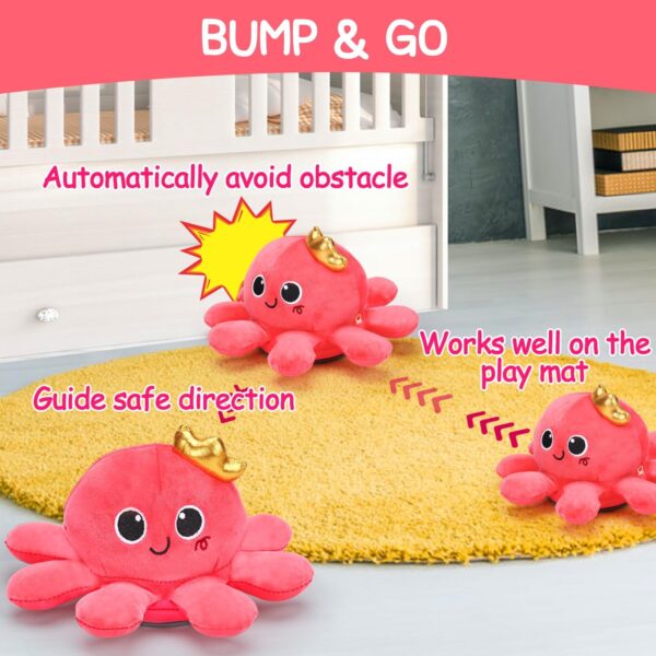 Lypsochaat Baby Toys 0 3 6 Months, Girl Pink Plush Musical Octopus Toy with Light & Music, Baby Crawling Walking Toys 0-6 6-12 Months, Baby Sensory Toy 1 2 3 Years Old - Image 3