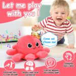 Lypsochaat Baby Toys 0 3 6 Months, Girl Pink Plush Musical Octopus Toy with Light & Music, Baby Crawling Walking Toys 0-6 6-12 Months, Baby Sensory Toy 1 2 3 Years Old - Image 6