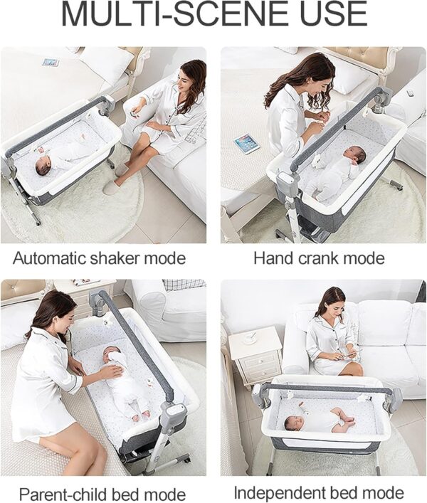 Electric Baby Swing and Bouncer with Music Player Portable Rocker Cradle Bed for Infants 5 Speeds 3 Timing Modes Best Bedside Crib for Unisex Toddler - Image 2