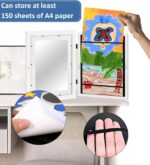 Pack of 2 Art Photo Frames for Children, A4 Hinged Wooden Picture Frame, Fillable Photo Frame for Opening, Front Opening for Artwork, Ideal for Children's Drawings, Art Projects, School, Home or - Image 4