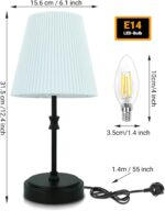 HSLighting Bedside Lamps, 31.5cm Touch Control Night Light with Metal Base 3-Way Brightness Changing Dimmable LED Light Bulbs Desk Lamp Minimalist Table Lamp for Bedroom Living Room Children's Room - Image 4