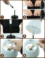 HSLighting Bedside Lamps, 31.5cm Touch Control Night Light with Metal Base 3-Way Brightness Changing Dimmable LED Light Bulbs Desk Lamp Minimalist Table Lamp for Bedroom Living Room Children's Room - Image 5