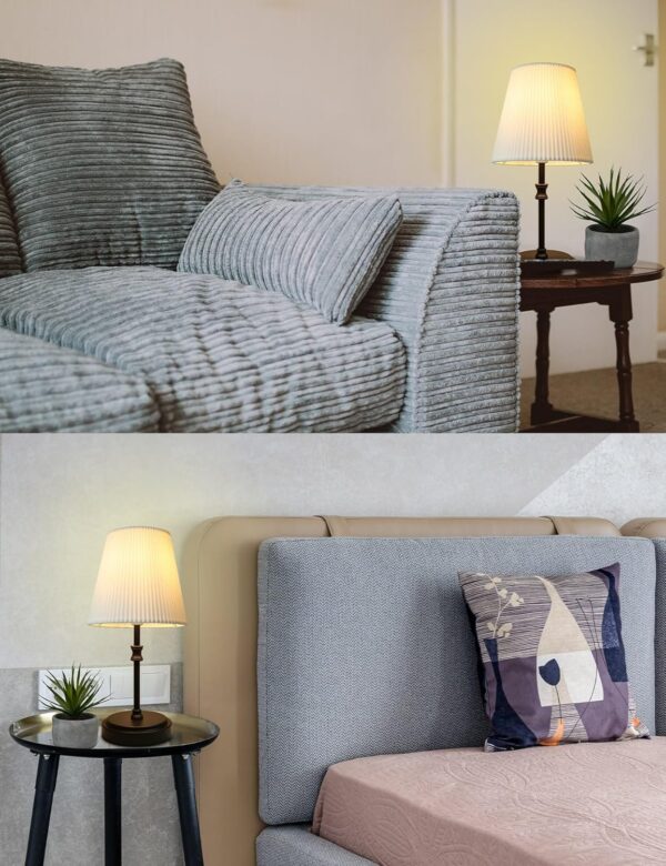 HSLighting Bedside Lamps, 31.5cm Touch Control Night Light with Metal Base 3-Way Brightness Changing Dimmable LED Light Bulbs Desk Lamp Minimalist Table Lamp for Bedroom Living Room Children's Room - Image 7