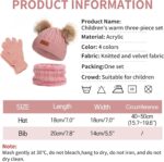 Kids Knitted Hat Scarf and Gloves Set, Toddler Winter Warm Pom Pom Hat Beanie Fleece Lining Scarf Gloves Cold Weather 3 Piece Set for Boys and Girls 2-7 Years - Image 4