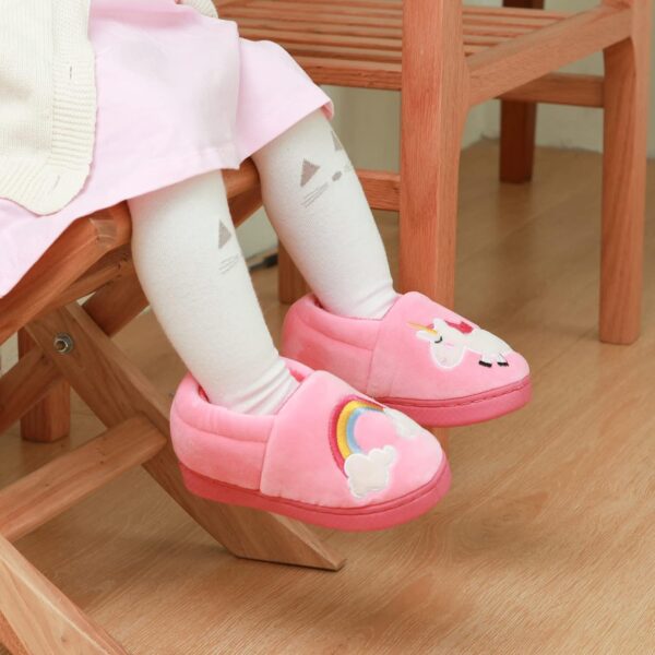 LACOFIA Boys Girls Winter Slippers Children Novelty Slipper Warm Plush Indoor Shoes for Toddlers/Kids - Image 4