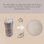 Premium Large Coral Velvet Baby Play Mat Ø120 cm, Beige – High-Density Memory Foam Area Rug – Stylish Playmat for Floor with Non-Slip Backing for Crawling, Soft Play & Tummy Time - Easy Care Rug - Image 5