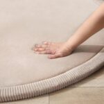 Premium Large Coral Velvet Baby Play Mat Ø120 cm, Beige – High-Density Memory Foam Area Rug – Stylish Playmat for Floor with Non-Slip Backing for Crawling, Soft Play & Tummy Time - Easy Care Rug - Image 9