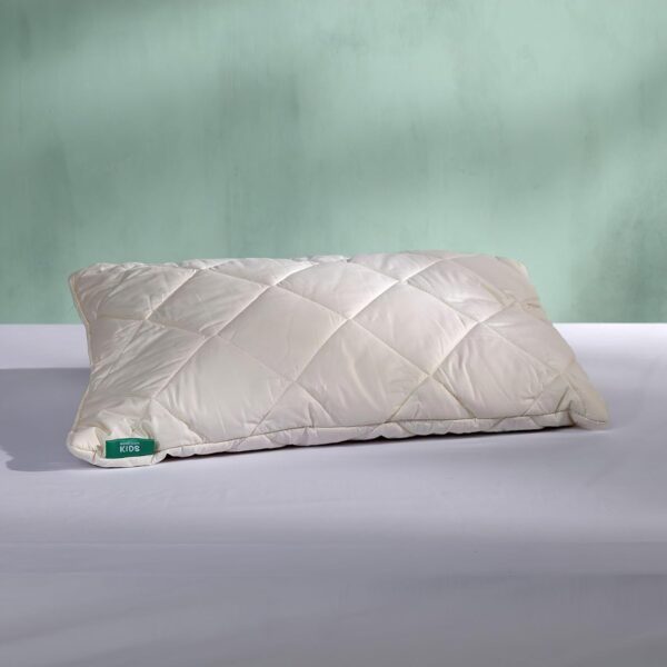 WOOLROOM Deluxe Washable Kids Cot Pillow - Lovingly Handcrafted Skin-Friendly Baby and Travel Pillow - 100% British Wool For Natural Better Sleep - Hypoallergenic Thermoregulating Comfort - Champagne - Image 2