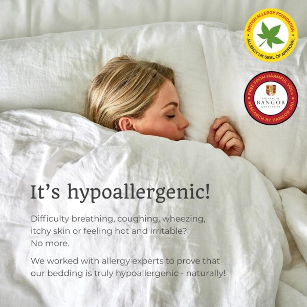 WOOLROOM Deluxe Washable Kids Cot Pillow - Lovingly Handcrafted Skin-Friendly Baby and Travel Pillow - 100% British Wool For Natural Better Sleep - Hypoallergenic Thermoregulating Comfort - Champagne - Image 5