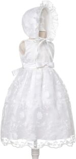 Lito Angels Christening Baptism Gown Dresses Clothing Set with Lace Bonnet Hat for Infant Baby Girls Age 3 to 18 Months, Creamy White - Image 2