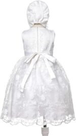 Lito Angels Christening Baptism Gown Dresses Clothing Set with Lace Bonnet Hat for Infant Baby Girls Age 3 to 18 Months, Creamy White - Image 3