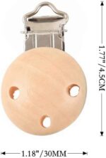 Kiwochy 16 PCS Natural Wooden pacifier Clip Pacifier Clip for Wooden Tooth gel DIY Soother Accessories Teething Grasping Toy for Making Pacifier Attachments Toy Holder Clip 1.77" x 1.18" Multicolor - Image 7