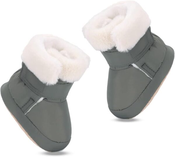 LACOFIA Baby Winter Shoes Infant Boys Anti-Slip Soft Sole Slipper Booties Crib Shoes - Image 6