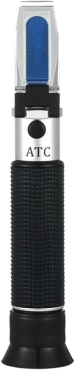 Brix Refractometer, Handheld SG 1.000-1 .120 Beer Refractometer 0-32% Brix Reference Temperature 20C Dual Scale with Plastic Retail Box, for Sugar, Food, Fruit, Beverages Honey