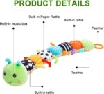 YANGUN Baby Toys 0-6 Months, Musical Caterpillar Sensory Toys with Crinkle Rattle, Baby Musical Caterpillar Toys for Babies 0-3-6-12 Months Newborn Boy Girl Children Kid X-mas Birthday Gift - Image 3