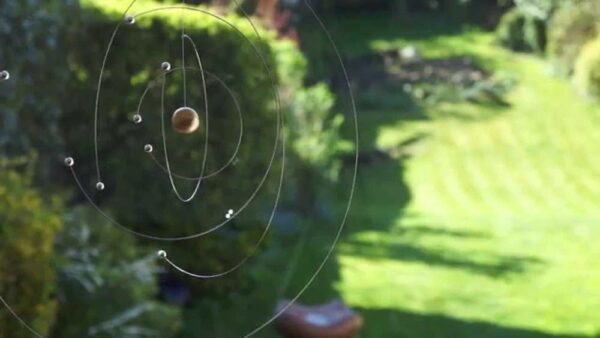 Flensted Mobiles Niels Bohr Mobile, Steel, Gold/Silver, 27 x 27 cm - Image 6