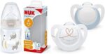 NUK Star Baby Pacifier | 0-6 Months + NUK First Choice+ Baby Bottle | 0-6 Months