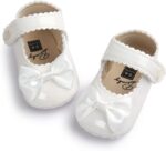 Sonsage Infant Baby Girls Bowknot Mary Jane Toddler PU Leather Soft Sole Princess Wedding Dress First Walking Flats Prewalker Newborn Ballet Shoes