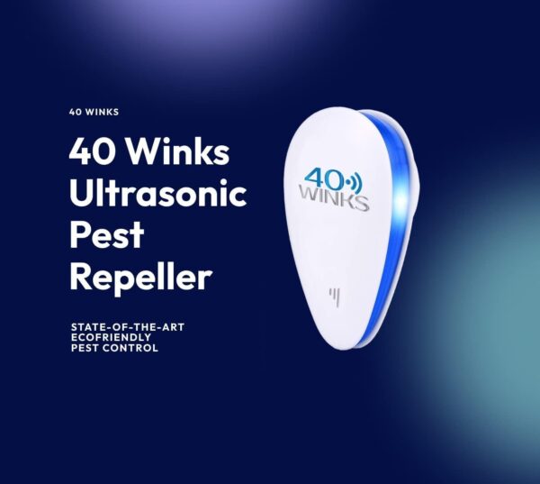 40 Winks Ultrasonic Pest Repeller Mouse & Rat Control - Remove Mouse, Flies, Wasps, Ants, Spiders, Bed Bugs, Fleas, Roaches, Rats, Mosquito repellent (2 Pack, UK plug) - Image 2