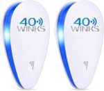 40 Winks Ultrasonic Pest Repeller Mouse & Rat Control - Remove Mouse, Flies, Wasps, Ants, Spiders, Bed Bugs, Fleas, Roaches, Rats, Mosquito repellent (2 Pack, UK plug)