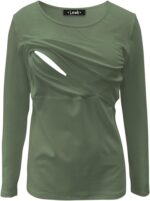 Lewk Clothing Long Sleeve Maternity Nursing Breastfeeding Top - Image 3