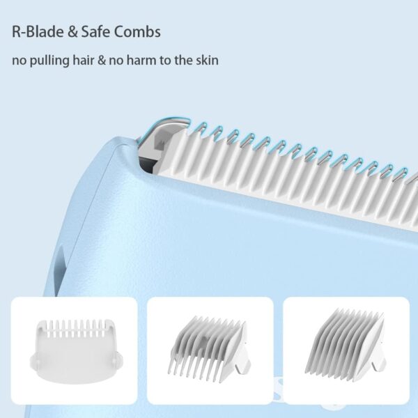 Favrison Baby Hair Clippers, Professional Quiet Hair Trimmer for Kids and Toddler, Waterproof & Rechargeable Cordless Hair Cutting Machine for Children, with LCD Display - Image 2