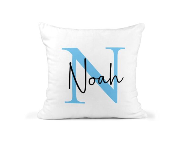 Personalised Name and Initial Cushion Cover & Insert, 40cm x 40cm, Nursery Decor, Kids Bedroom Decor, Gift for Kids, Gift for Couple, Custom Throw Pillow, Decorative Scatter Cushions - Image 2