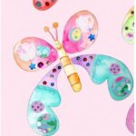 Tigerlilyprints Clock, Butterfly Design, Pink, Girls Clock, Silent, Non-Tick Mechanism - Image 2