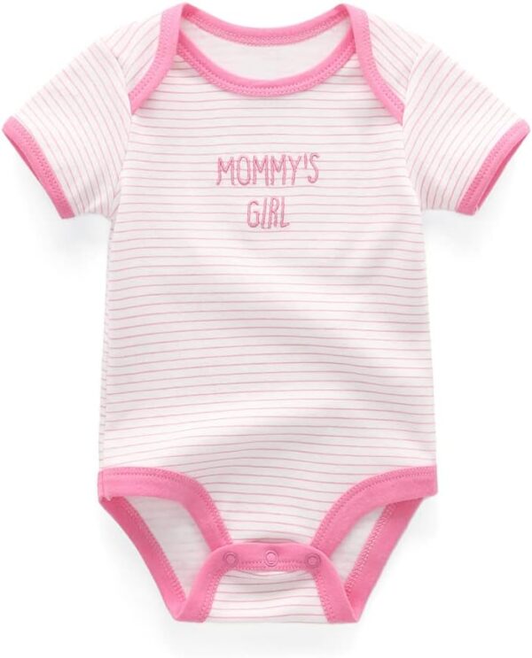 Chamie Baby Bodysuit Short Sleeve One-piece Suit Newborn Jumpsuit Infant Vest for Baby Boys and Girls 0-12 Months, Pack of 3 - Image 2