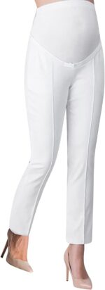 Maternity Trousers For Women Summer Pregnancy Work Trousers For Women UK Elegant High Waist with Pockets Pregnancy Clothes For Women Comfortable Trousers for Pregnant Ladies Women's Maternity Pants