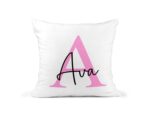 Personalised Name and Initial Cushion Cover & Insert, 40cm x 40cm, Nursery Decor, Kids Bedroom Decor, Gift for Kids, Gift for Couple, Custom Throw Pillow, Decorative Scatter Cushions - Image 3