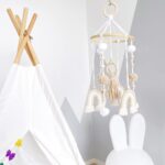 Wooden Cot Mobile Baby Cot Crib Mobile Boho Rainbow Crib Mobile with Wool Balls Baby Bed Mobile Wind Chime Rattle Toy Newborn Nursery Hanging Bed Bell for Boys and Girls - Image 8